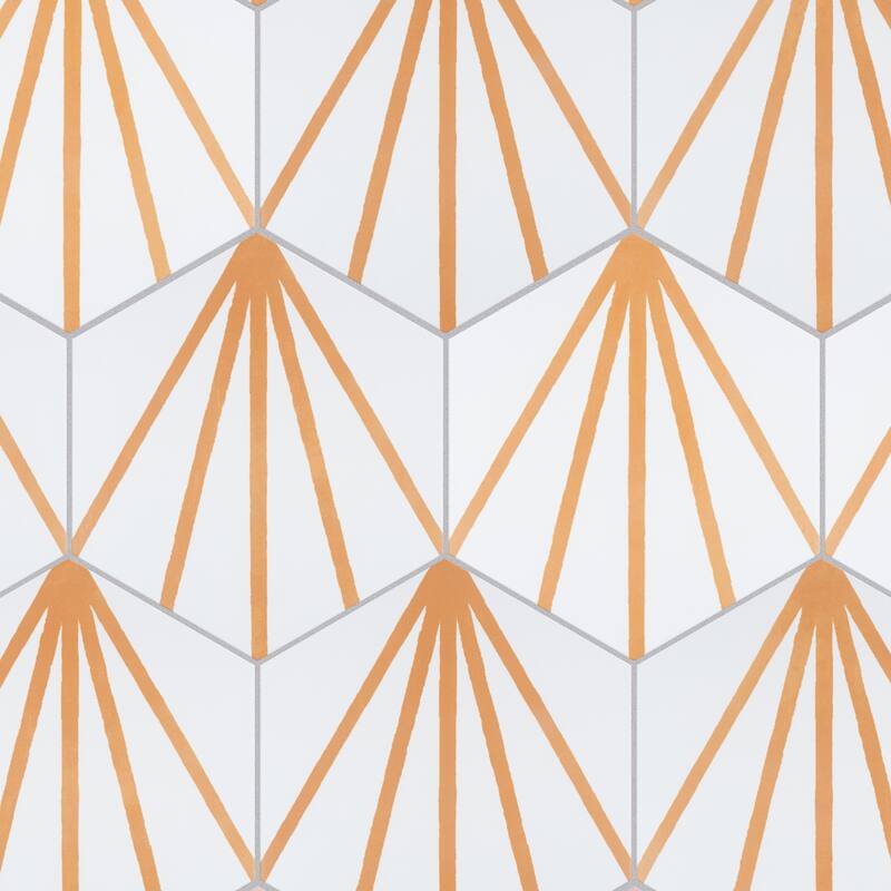Merola Tile Horizon Dawn Hex Mostaza 7-3/4" x 9" Porcelain Floor and Wall Tile