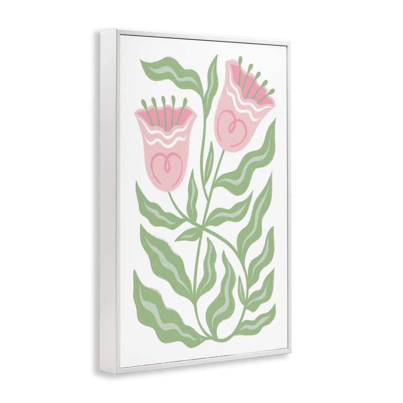 Stupell Pink Tulip Twin Blossoms Framed Giclee Art Design By Martina Pavlova