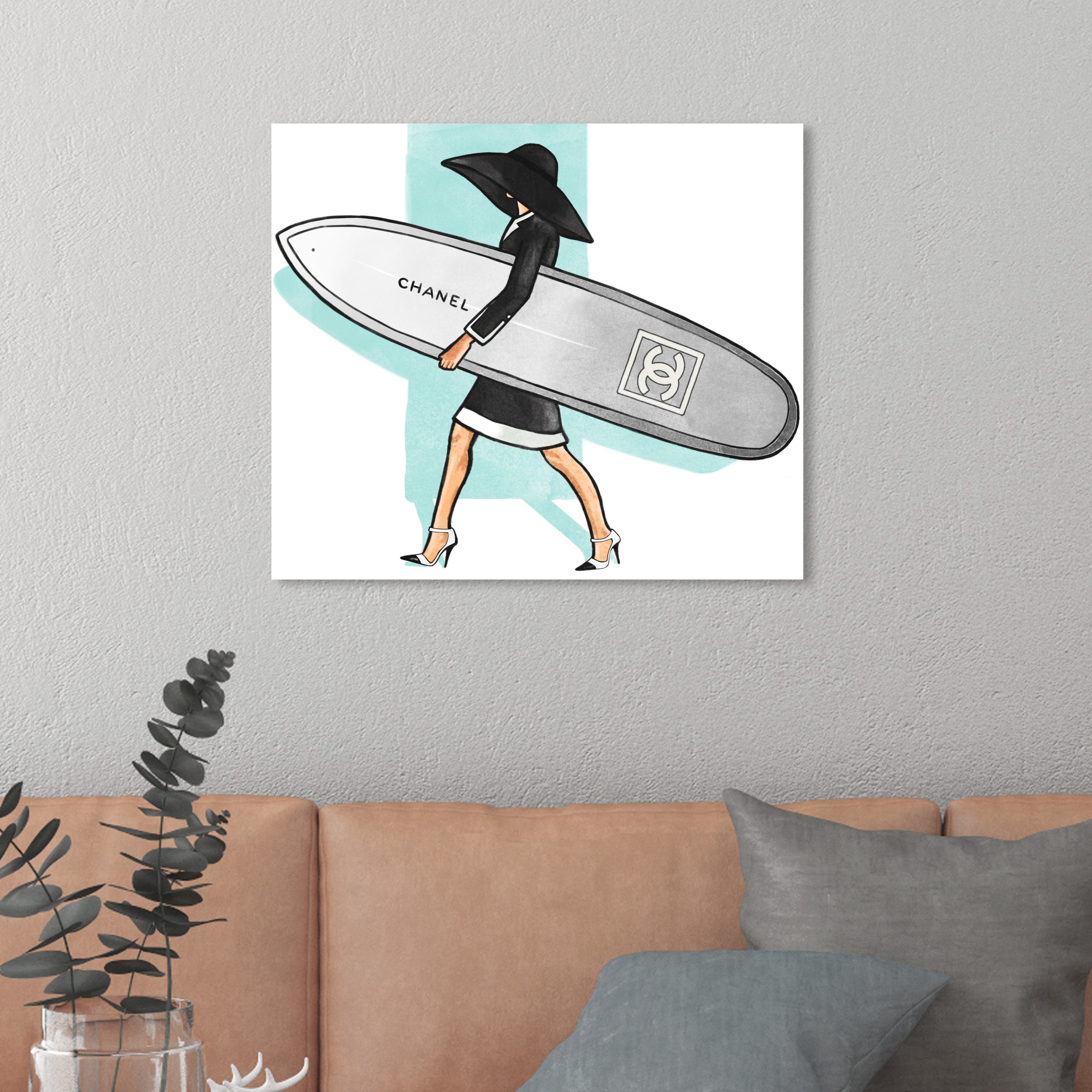 Oliver Gal Fashion and Glam Wall Art Canvas Prints 'Surfer Girl