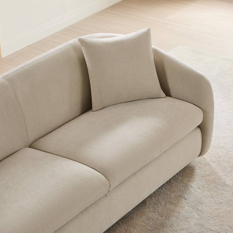 Spruce & Spring Julia Upholstered Curved Sofa Couch for Living Room