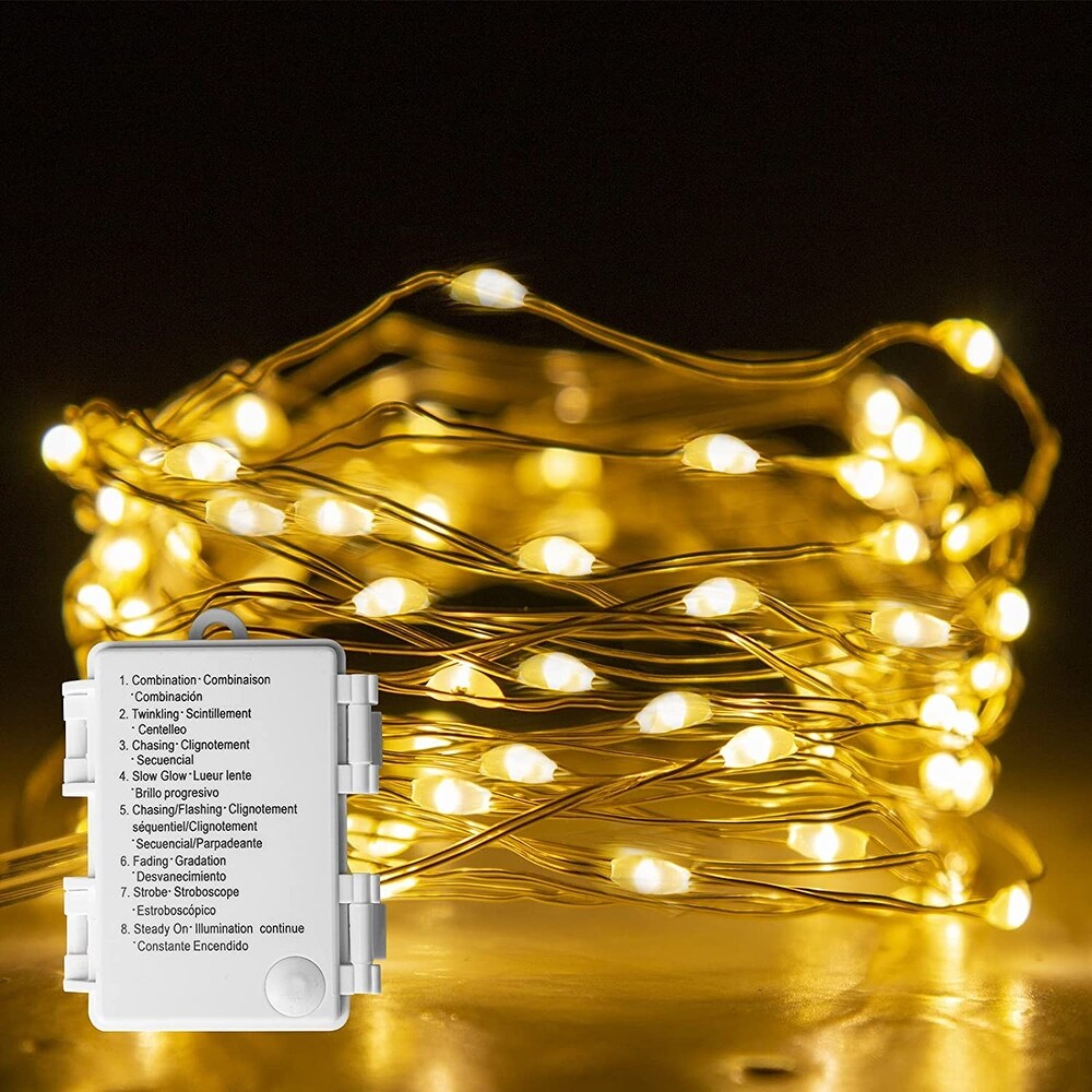 6 Pack 6.5ft 20 LEDs Battery Operated Mini LED Copper Wire String Fairy Lights 
