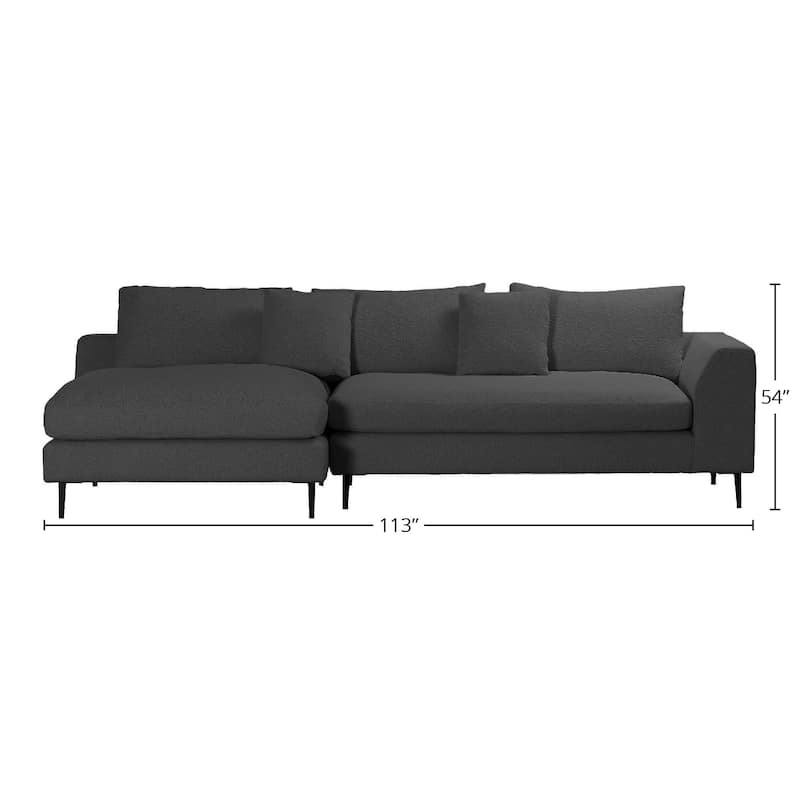 Oslo 113-inch Modern Sectional Sofa with Chaise in Boucle