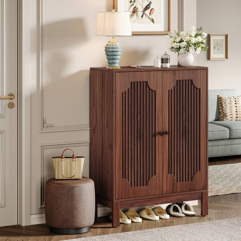 6-Tier Shoe Cabinet with Doors and Adjustable Shelves for Entryway