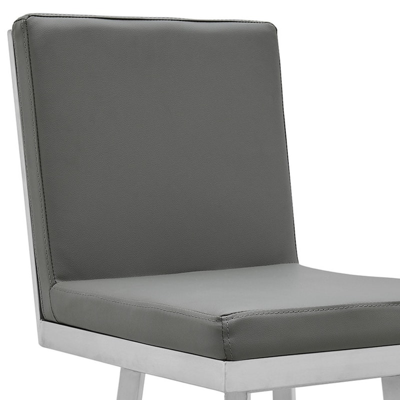 30" Modern Kitchen Swivel Bar Stool with Faux Leather Upholstery Seat and Iron Frame - 44”H x 19”W x 23”D