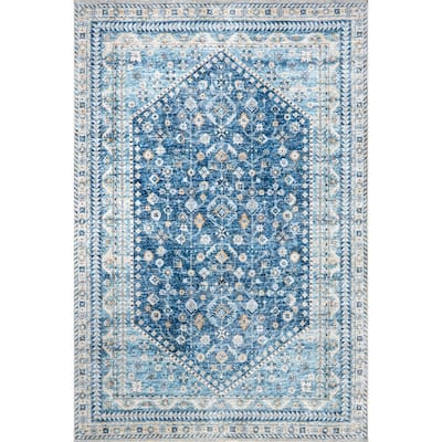 Sunsari Geometric Machine Washable Area Rug