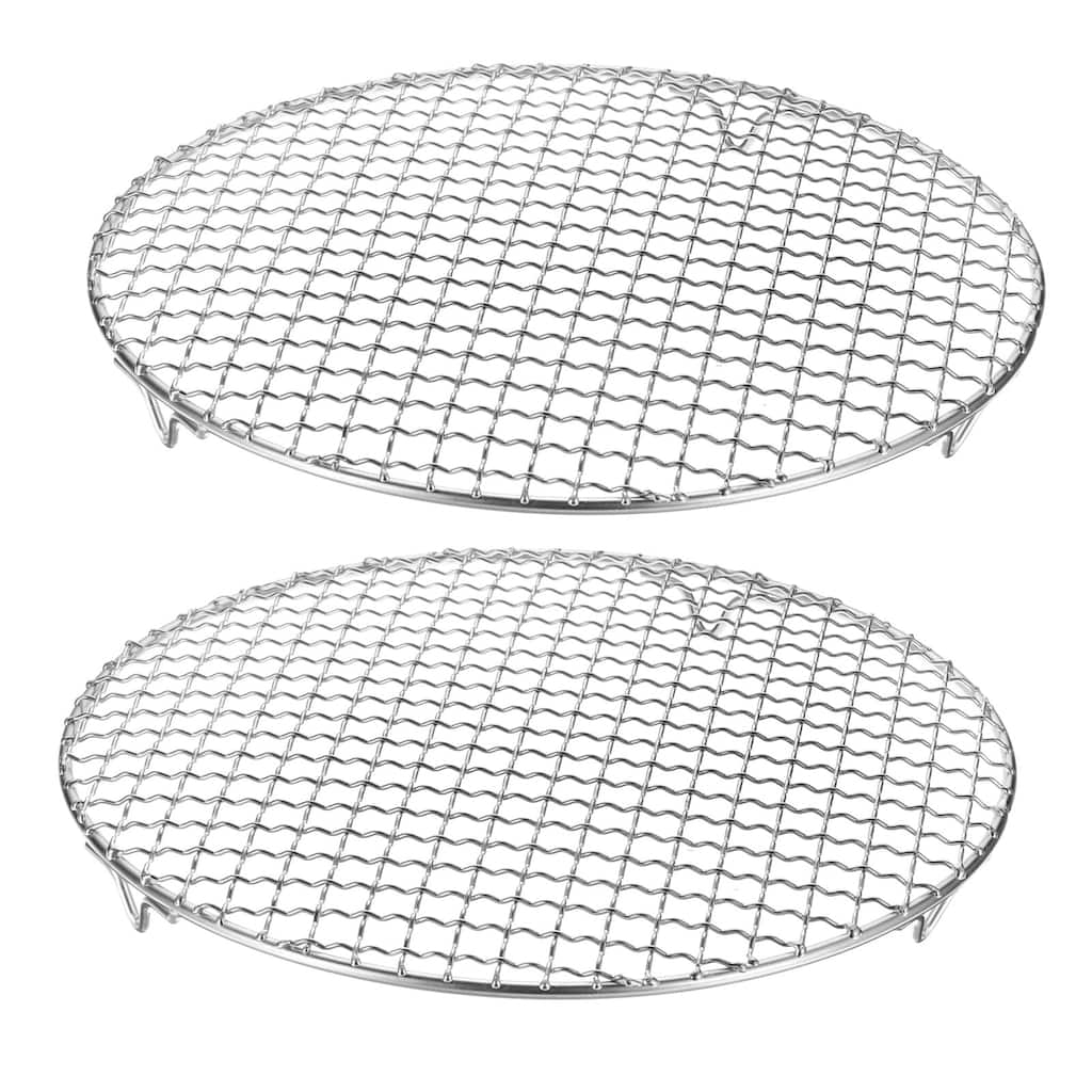 2pcs Round Cooking Rack 11" 201 Stainless Steel Barbecue Grill with 20mm Legs - 11 Inch
