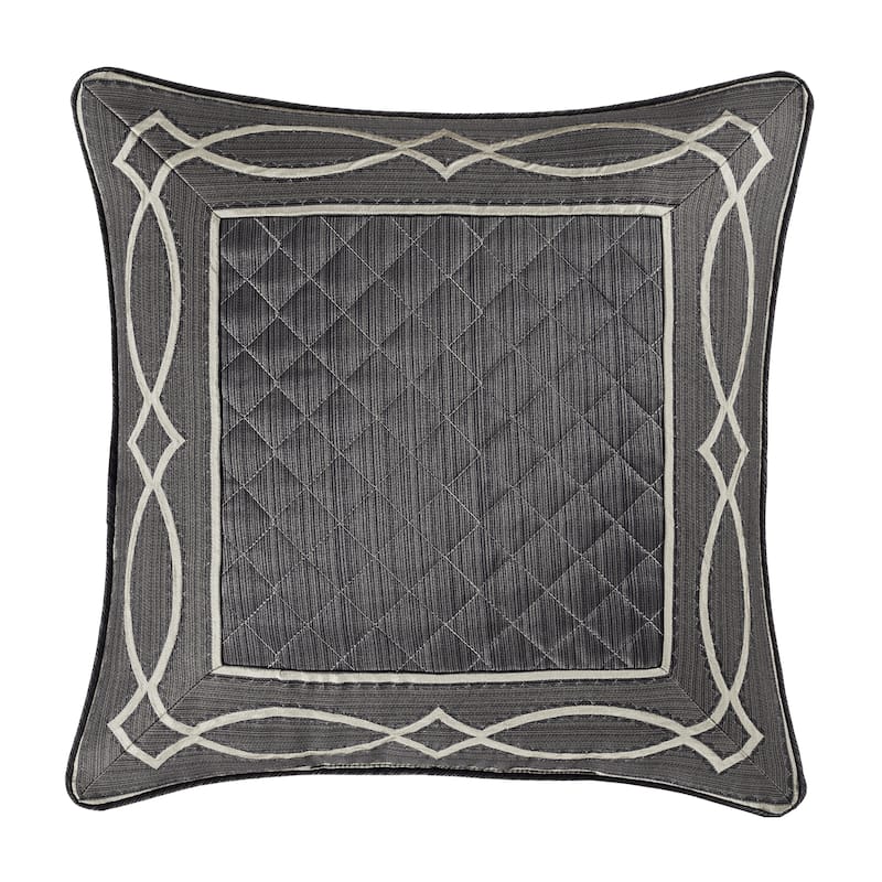 J. Queen New York Deco Charcoal 20 Inch Square Decorative Throw Pillow
