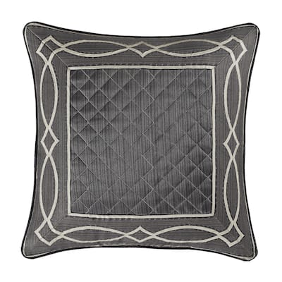 J. Queen New York Deco Charcoal 20 Inch Square Decorative Throw Pillow