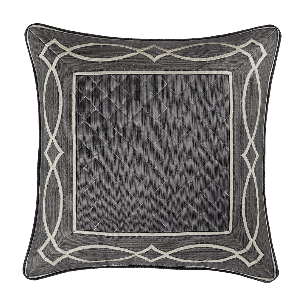 J. Queen New York Deco Charcoal 20 Inch Square Decorative Throw Pillow