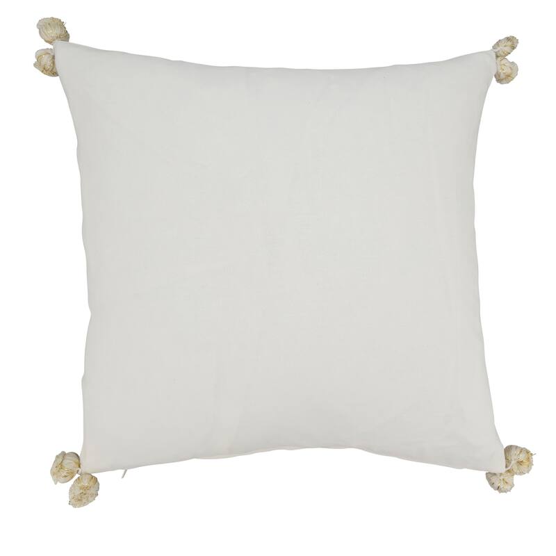 Joyful Christmas Trees Throw Pillow with Pom-Pom Trim