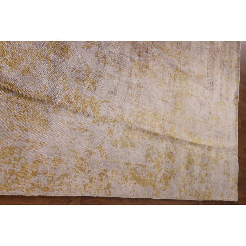 Modern Area Rug Hand-Knotted Abstract Bedroom Wool Carpet - 6'6"x 9'10"