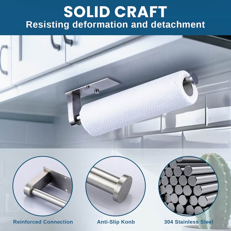 WOWOW Two-Piece Wall-Mounted Stainless Steel Paper Towel Holder