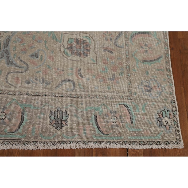 Earth Tone Tabriz Persian Area Rug Hand-Knotted Wool Carpet - 7'7"x 10'4"
