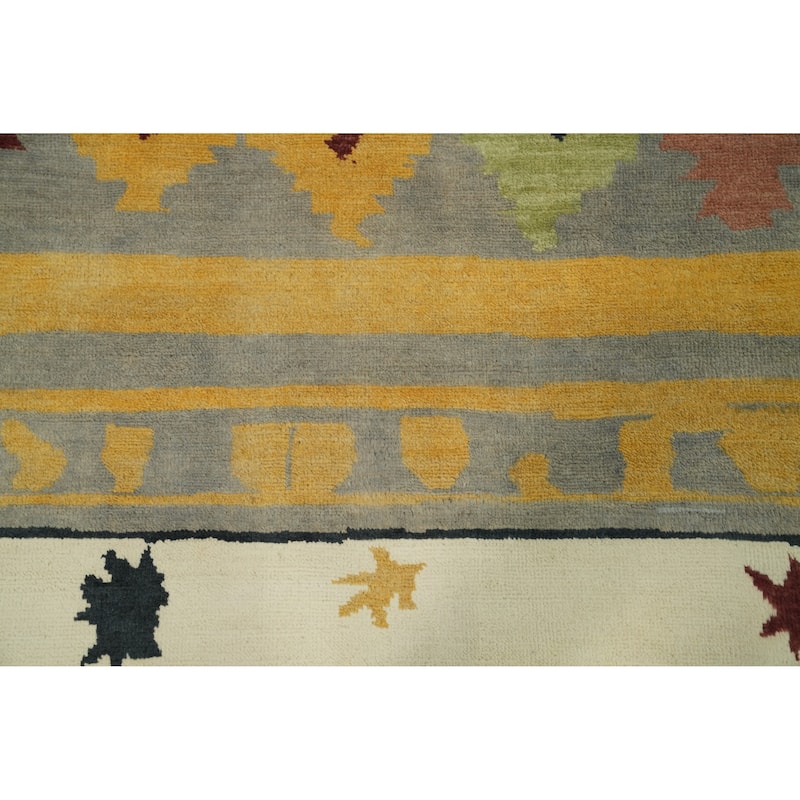 Vegetable Dye Gabbeh Turkish Area Rug Handmade Wool Carpet - 8' 10'' X 5' 11''