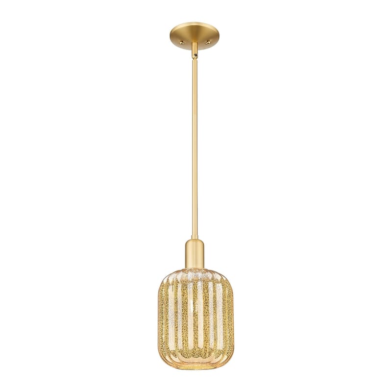 Innovations Lighting 716-1S-12-7 Preston Pendant Preston 7" Wide Mini - Satin Gold / Mercury