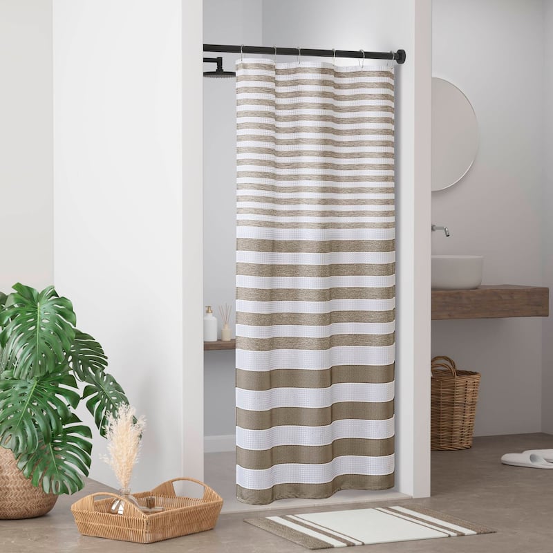 Madison Park Ariana Ombre Waffle Shower Curtain