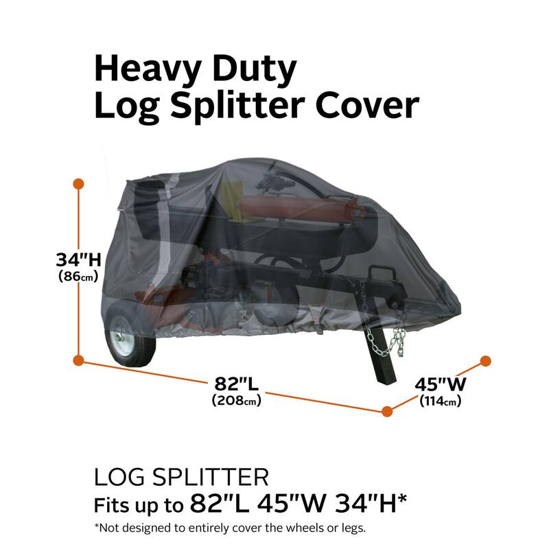 Classic Accessories StormPro RainProof Heavy-Duty Log Splitter Cover - 82"L x 45"W x 34"H (when in horizontal position)
