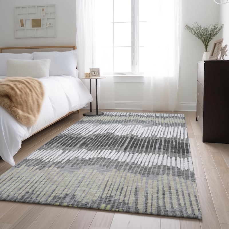 Premium Washable Super Soft Modern Sketches Mayfield Rug - Gray - 9' x 12'