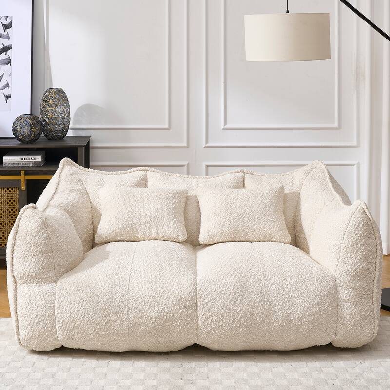 Giant Bean Bag Loveseat Sofa with Armrest for Living Room