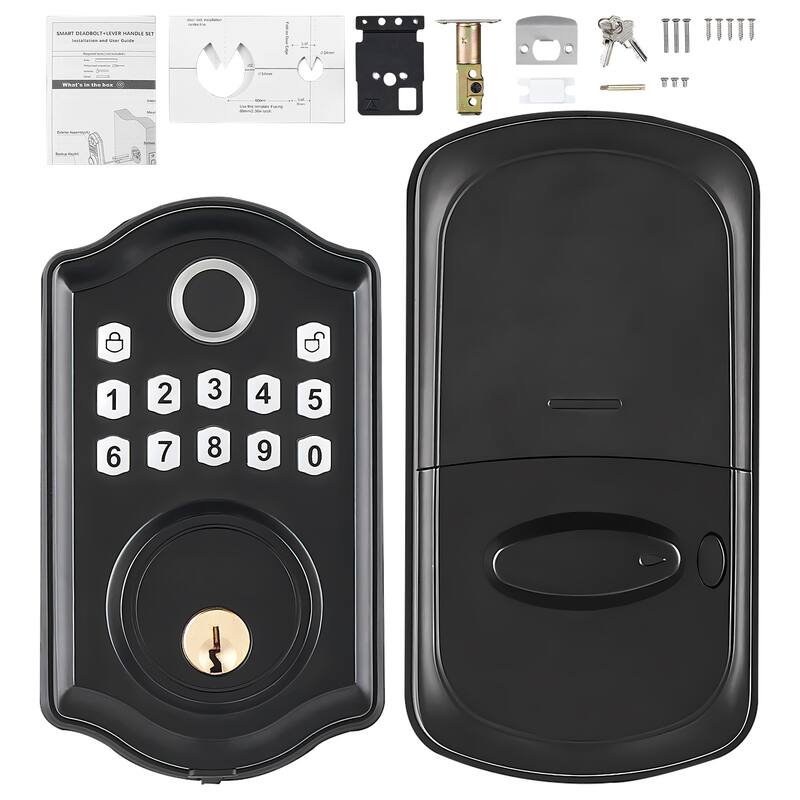 Fingerprint Door Lock for Front Door, Electronic Keypad Deadbolt with 300 Users - Panel-style