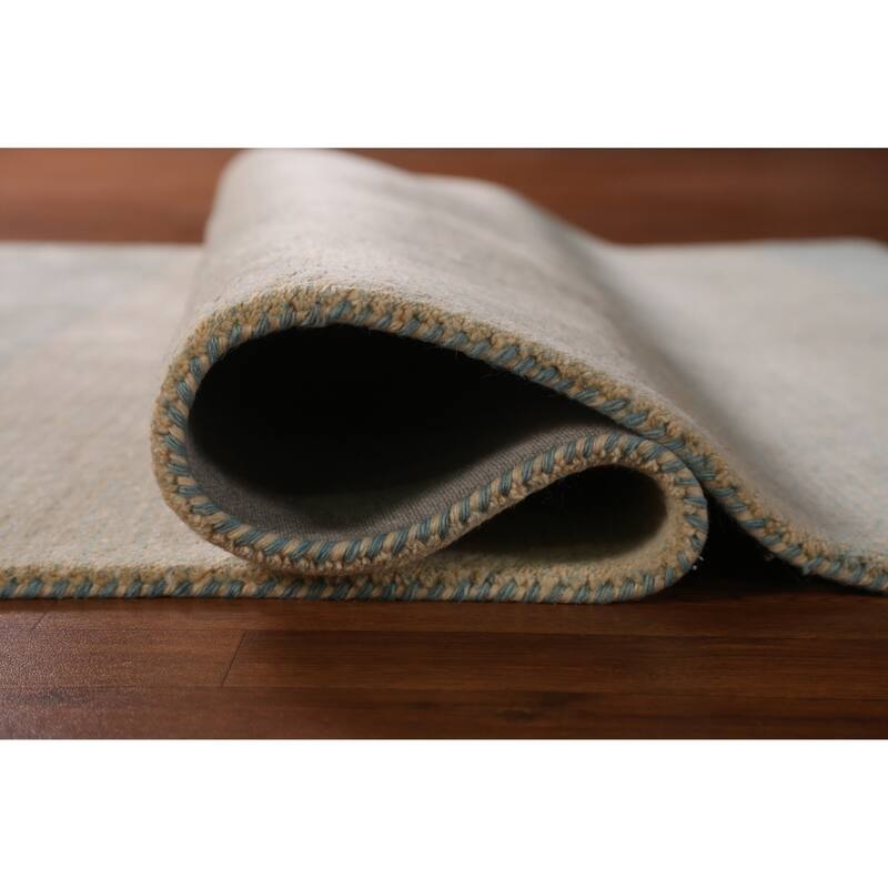 Striped Modern Gabbeh Indian Area Rug Hand-Tufted Wool Carpet - 5'3" x 7'7"