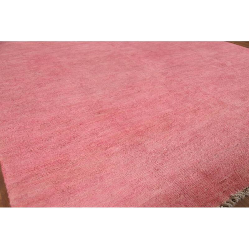 Modern Pink Gabbeh Oriental Area Rug Handmade Wool Carpet - 6'4" x 9'3"