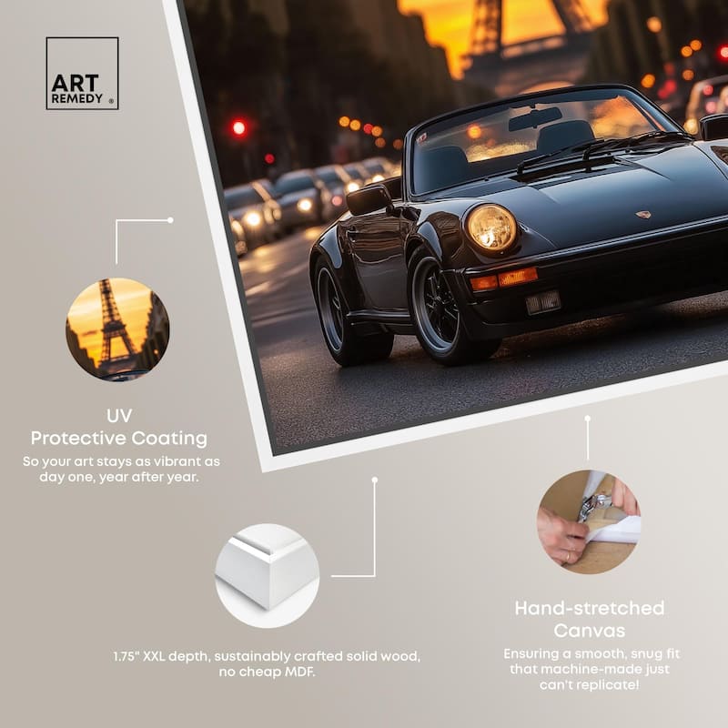 Parisian Porsche Twilight II Canvas by Art Remedy
