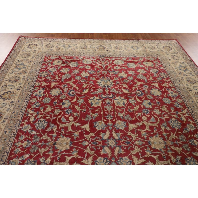All-Over Floral Tabriz Persian Antique Area Rug Handmade Wool Carpet - 8'6"x 12'0"