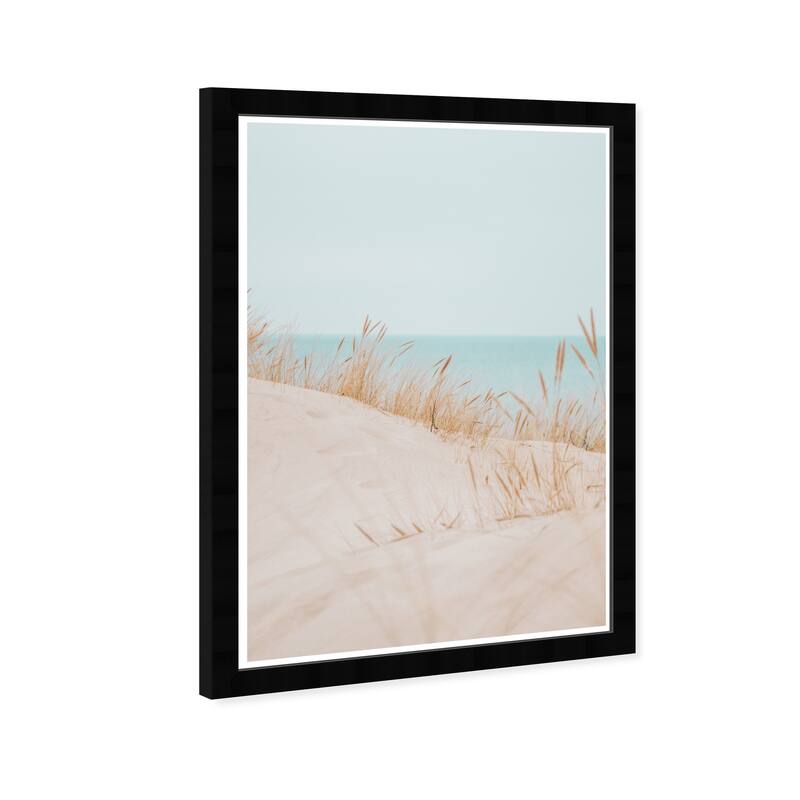 Wynwood Studio Prints Nature and Landscape All Calm Beach Blue and Light Brown Nautical & Coastal Wall Art Canvas Print