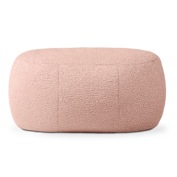 充実の品 Jaxx Ellis Pouf - Modern Shearling Faux-Lamb Plush Fleece その他