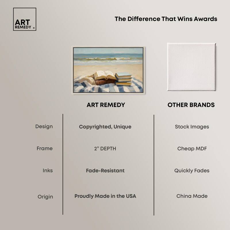 Beach Reading Canvas by Art Remedy