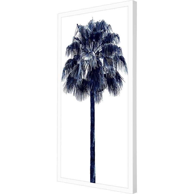 Palm Tree Blue IV Framed Art Giclee Under Glass