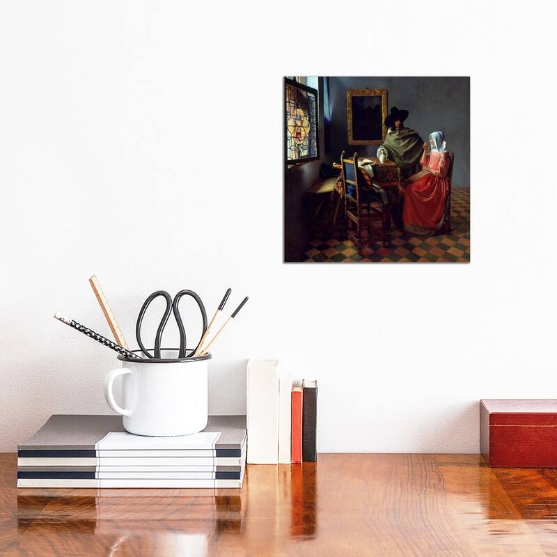 iCanvas "The Wine Glass" by Johannes Vermeer Canvas Print - 12x12x0.75