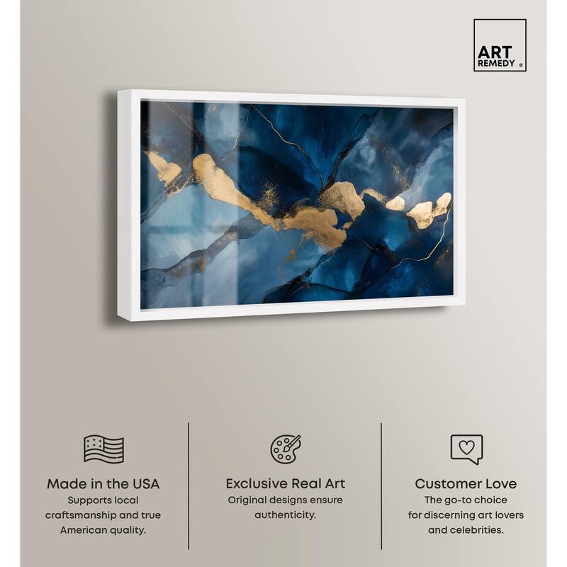 Dark Texture Golden Touch I Shadowbox by Art Remedy