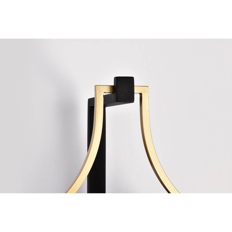 Holden Medium Outdoor Lantern Gold and Black Finish Clear Glass - Black / Gold