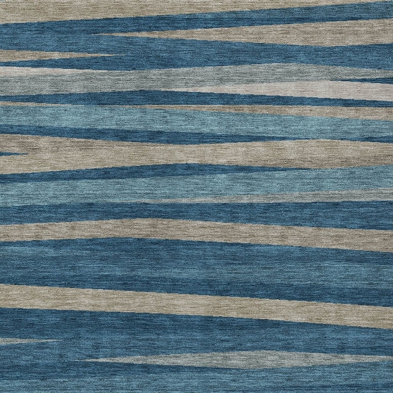 HomeRoots Striped Transitional Rectangle Outdoor Rug