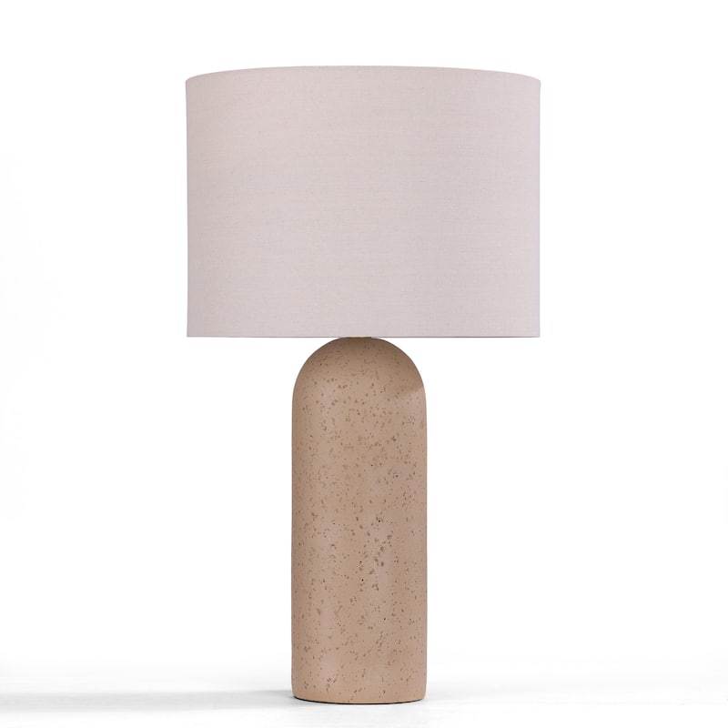 Ceramic Table Lamp with Drum Linen Shade