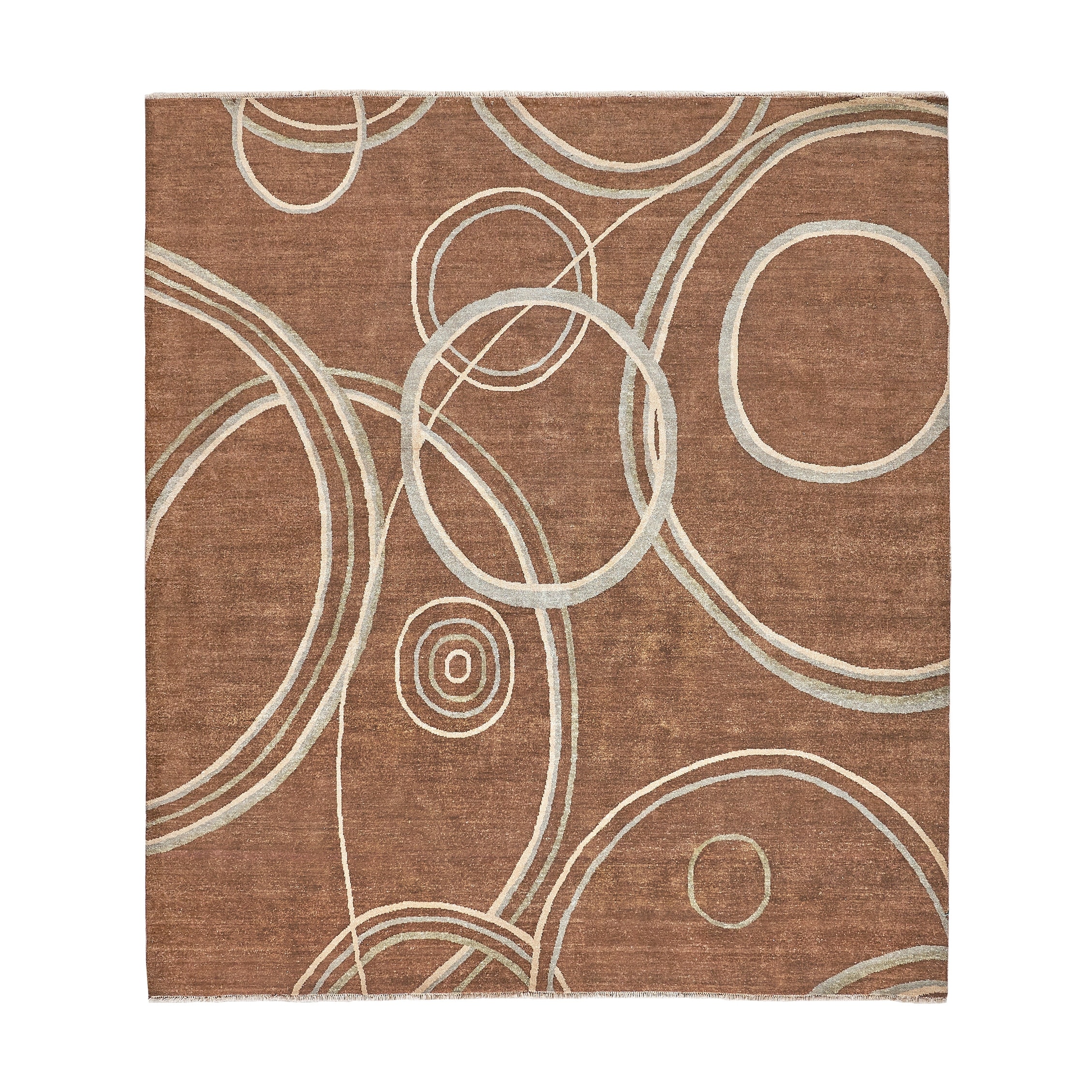 Soho hand-knotted New Zealand Wool Brown Area Rug - 9' x 10'