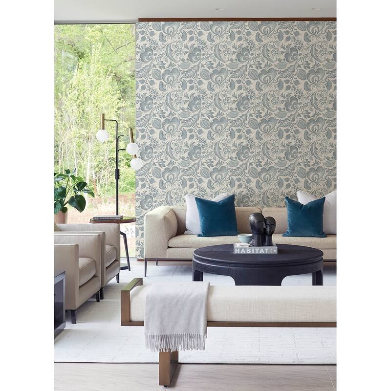 Scott Living Culver Slate Jacobean Wallpaper