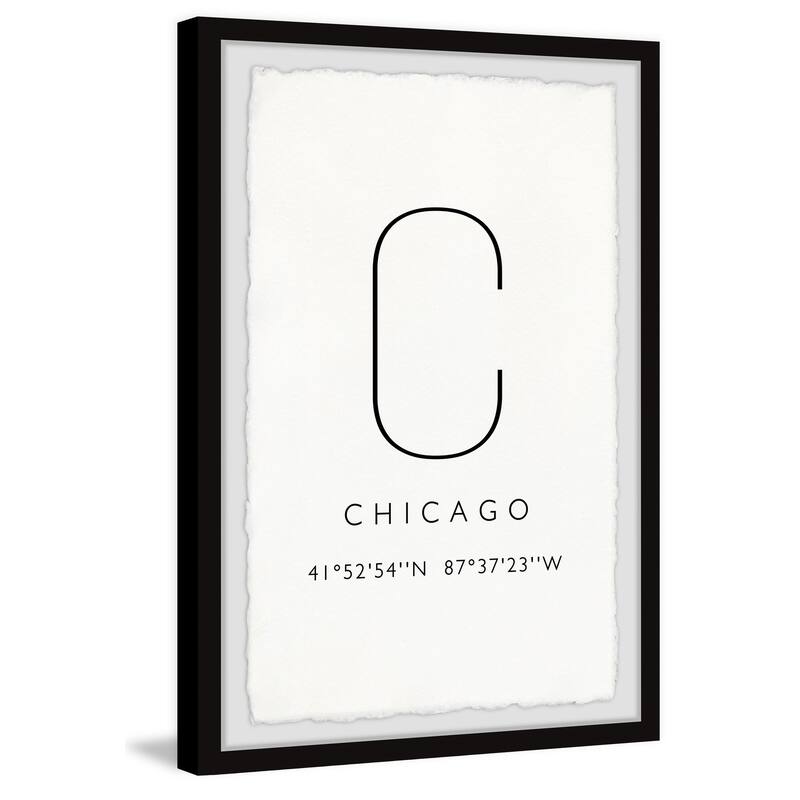 'City of Chicago Coordinates' Framed Painting Print