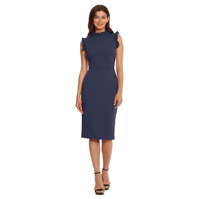 Maggy London Ruffle Sleeveless Sheath Dress