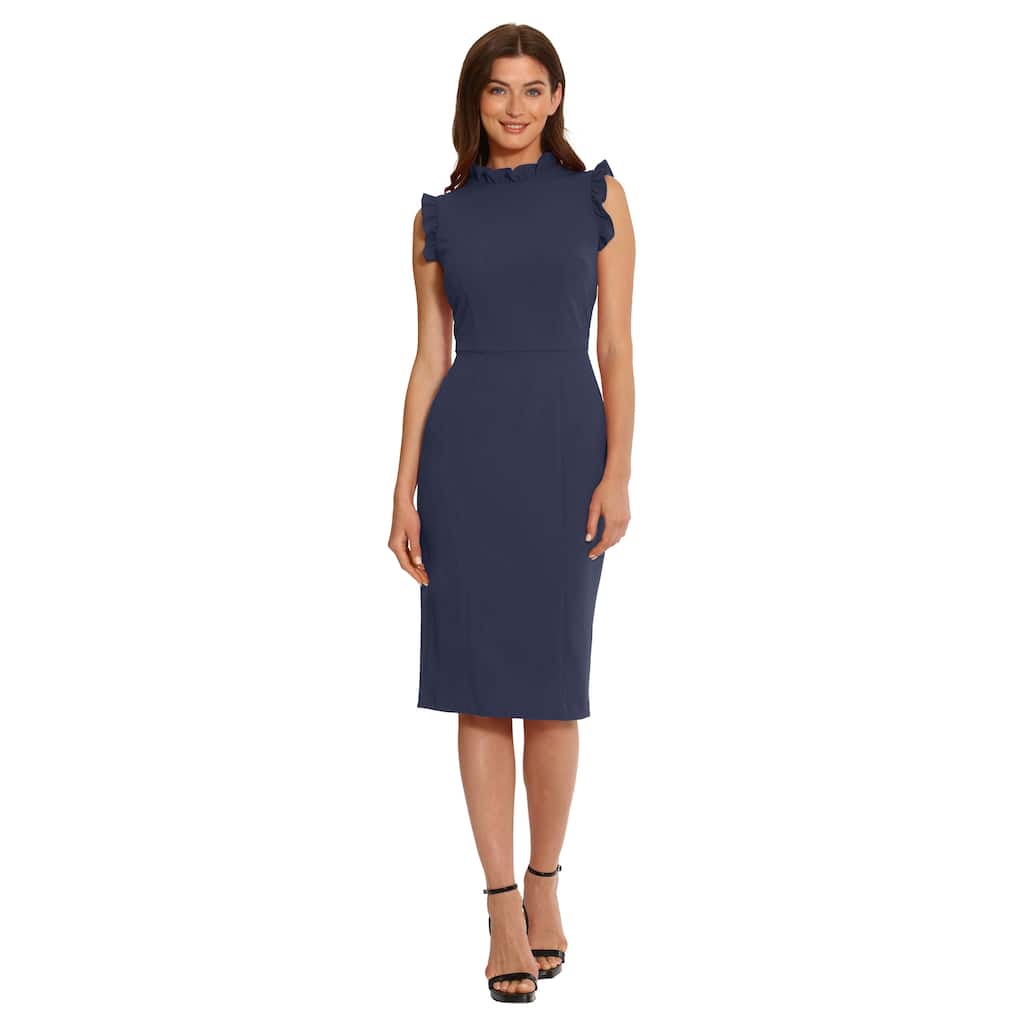 Maggy London Ruffle Sleeveless Sheath Dress