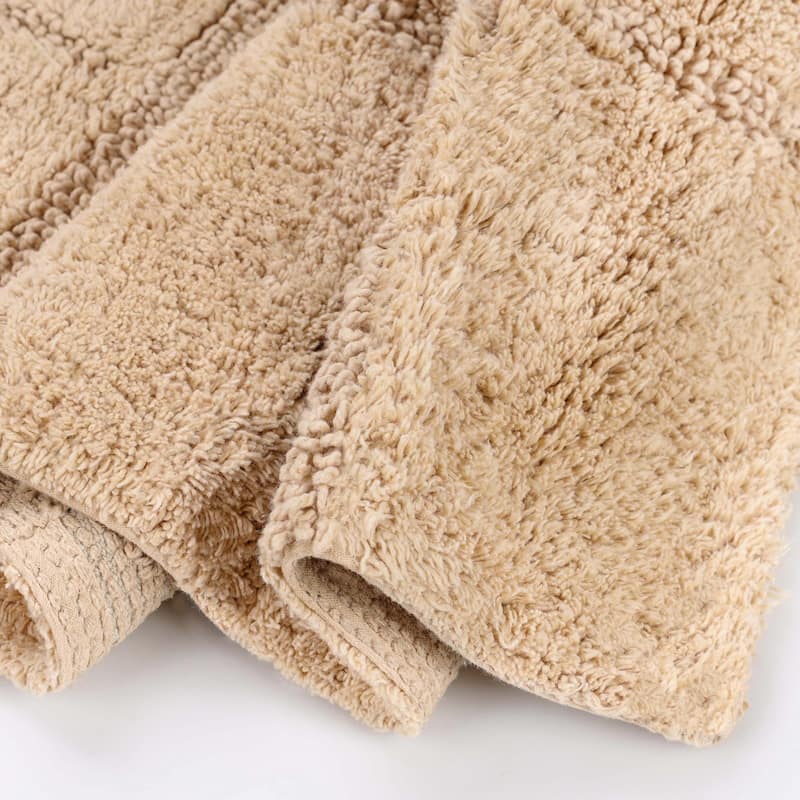 Superior Cotton Checkered 2-piece Non-skid Bath Rug Set