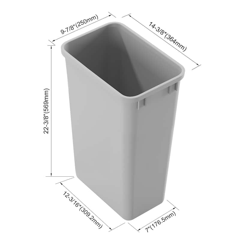 Dowell 50 Quart/12.5 Gallon Wastebasket Trash Container - Plastic, Stackable