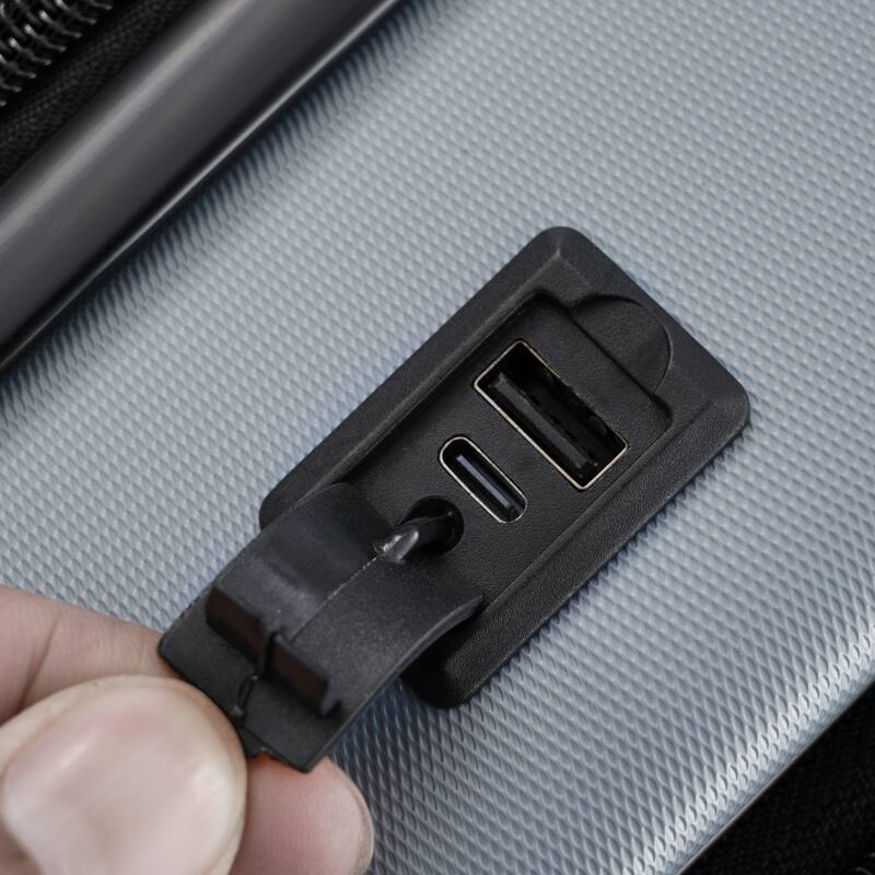 Luggage Sets 5 Piece with Front Opening, Hardside Expandable Carry On Suitcase Set with Double Spinner Wheel with USB Port