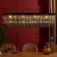 preview thumbnail 8 of 19, 12-Light Glam Fringe Crystal Chandelier for Dining Room Matte Black+Smoke Crystal