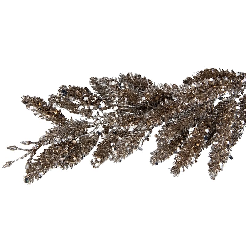 48" Champagne Glitter Hanging Pine Artificial Christmas Spray
