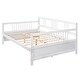 preview thumbnail 14 of 16, Modern Simple Full Size Wood Platform Daybed w/ Solid Wood Slats Support for Bed Room Living Room Space-Saving, Easy Assembly