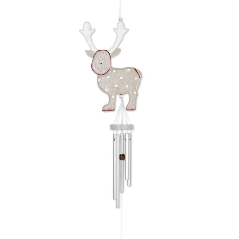 Novica Handmade Delightful Reindeer Wood Wind Chime - Brown