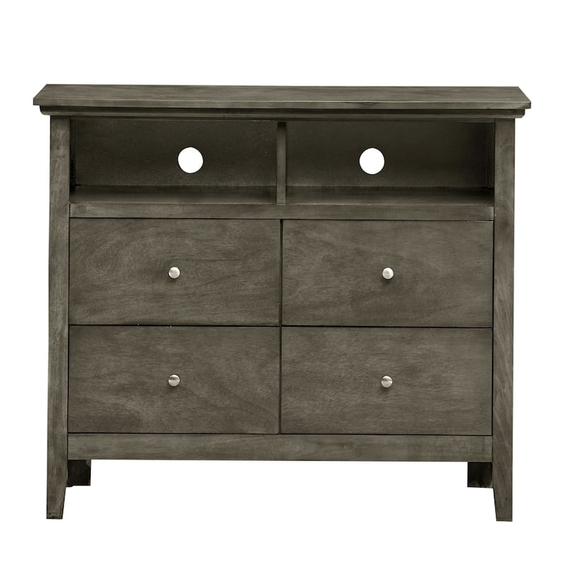 Wooden TV Media Chest with 4 Drawers - 42" - Gray